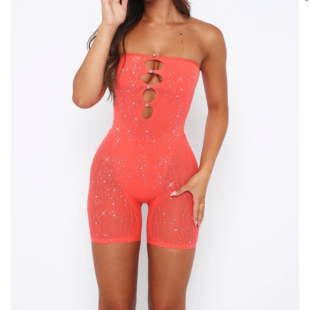 White Fox Boutique Body to Body Playsuit Flame